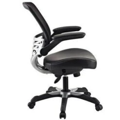 Chic Furniture Store 37 Edge Mesh Vegan Leather Seat Office Chair With Flip-Up Arms Black - Modway