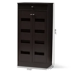 Acadia Modern And Contemporary Finished Shoe Cabinet Dark Brown - Baxton Studio 21 Acadia Modern And Contemporary Finished Shoe Cabinet Dark Brown - Baxton Studio -Chic Furniture Store GUEST e1c4da9b 569a 4986 a54e 807ae77457e4