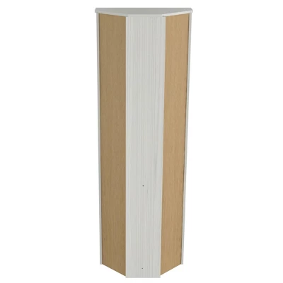 70.02" 2 Doors Corner Bookshelf Washed Oak - Inval 7 70.02" 2 Doors Corner Bookshelf Washed Oak - Inval - Image 7