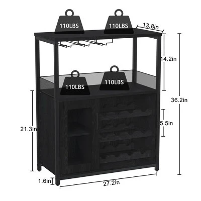 Corner Wine Rack, 3-Tier Freestanding Bar Cabinet For Kitchen, Living Room - 69x35x92cm With Glass Holder & Mesh Door 1 Corner Wine Rack, 3-Tier Freestanding Bar Cabinet For Kitchen, Living Room - 69x35x92cm With Glass Holder & Mesh Door