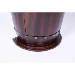 Vintiquewise Rustic Lockable Barrel Shaped Wine Bar Cabinet Wooden End Table -Chic Furniture Store GUEST e5b5da64 e58c 46dd a09d 2661026bb511