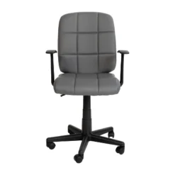 Flash Furniture Mid-Back Gray Quilted Vinyl Swivel Task Office Chair With Arms 14 Flash Furniture Mid-Back Gray Quilted Vinyl Swivel Task Office Chair With Arms -Chic Furniture Store GUEST e6816f43 b3ab 4c57 bc88 7b3cb7acd841