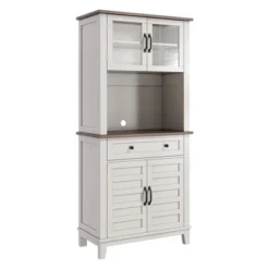 Set Of 2 Tall Storage Cabinet, Freestanding Kitchen Pantry Organizer With Drawer & Adjustable Shelves, Bathroom Cabinet For Dining Room -Chic Furniture Store GUEST e702d308 9a34 437c bb96 cb118fea78ff