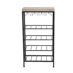 Industrial Metal Rectangle Wine Rack Black - Olivia & May -Chic Furniture Store GUEST e9609636 82c1 4542 a321 ecdf4a9f926c