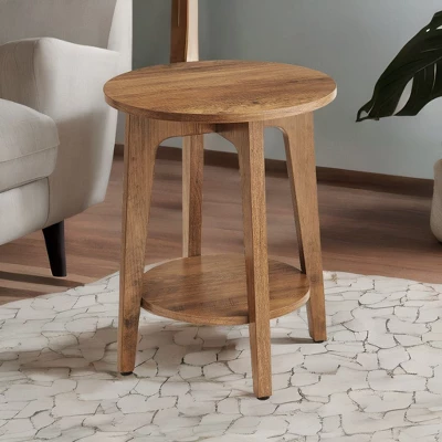 LEDREM Round End Table Farmhouse Small Side Table Living Room Corner Table Drink Table 8 LEDREM Round End Table Farmhouse Small Side Table Living Room Corner Table Drink Table - Image 8