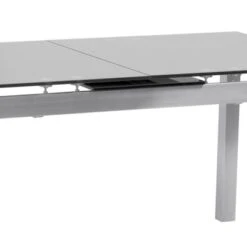 IvanExtendable Dining Table In Brushed Stainless Steel And Gray Tempered Glass Top - Armen Living -Chic Furniture Store GUEST ea1fec75 172d 4420 896d a22dfdf0e0ff