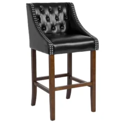 Merrick Lane Upholstered Barstool 30" High Transitional Tufted Barstool With Accent Nail Trim -Chic Furniture Store GUEST eae598d6 792d 4619 8d0e c91d86814830