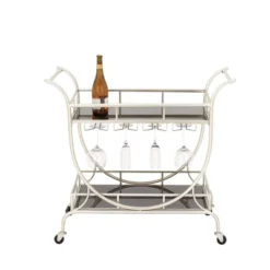 Modern 2 Tier Cart Silver - Olivia & May -Chic Furniture Store GUEST eb7ff501 4754 48b8 989e 9cdc9f7cf6ec