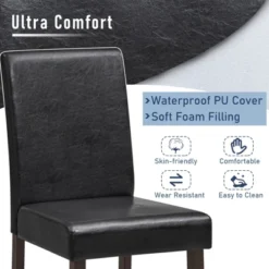 Costway Set Of 2/4 Bar Stools 25inch Counter Height Barstool Pub Chair W/Rubber Wood Legs -Chic Furniture Store GUEST eee64afe f2a3 49b1 ac11 be39348f0da1