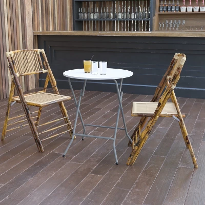 Flash Furniture 2-Foot Round Granite White Plastic Folding Table 1 Flash Furniture 2-Foot Round Granite White Plastic Folding Table