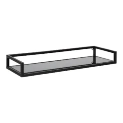 24" X 8" X 3" Blex Metal And Glass Wall Shelf - Kate & Laurel All Things Decor -Chic Furniture Store GUEST f05e8409 3177 410c bef6 8af83c9c2bf2