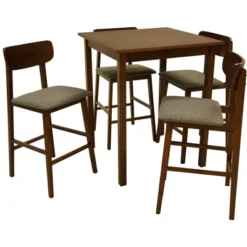 Zenvida Mid Century Counter Height Dining Table Set, Square Solid Wood Table And Chairs -Chic Furniture Store GUEST f07cc5ec 99d8 47ec 822f 675b8eaa7af5