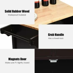 Costway Modern Rolling Kitchen Cart Island Wood Top Storage Trolley Cabinet Utility Brown 17 Costway Modern Rolling Kitchen Cart Island Wood Top Storage Trolley Cabinet Utility Brown -Chic Furniture Store GUEST f147e10e fb6b 4484 9444 63f8c7ed0270
