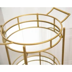 Zamora 3 Tier Cylinder Gold Bar Cart Gold - Abbyson Living -Chic Furniture Store GUEST f20d67b9 760a 4158 bbca 1c3391a905b6