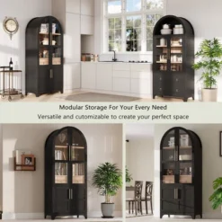 Bella Depot 71" Arched Kitchen Pantry Cabinet With Door Shelves Adjustable Shelves -Chic Furniture Store GUEST f259c634 ecbc 4b96 a32e 71c31d8a9acf