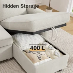 Vipbear 81" Sleeper Sofa Bed, 2 In 1 Pull Out Couch With Reversible Storage Chaise -Chic Furniture Store GUEST f46455ad b0c8 447b 883a be73ed8f470d