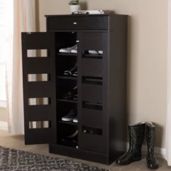 Acadia Modern And Contemporary Finished Shoe Cabinet Dark Brown - Baxton Studio 19 Acadia Modern And Contemporary Finished Shoe Cabinet Dark Brown - Baxton Studio -Chic Furniture Store GUEST f4a2db63 ed67 4269 b678 d09e64f2f3a5