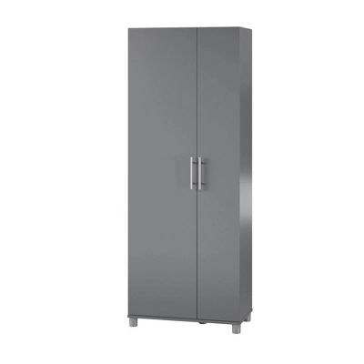 Cabell Tall Asymmetrical Cabinet Graphite Gray - Room & Joy 5 Cabell Tall Asymmetrical Cabinet Graphite Gray - Room & Joy - Image 5