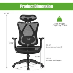 Costway Ergonomic High Back Mesh Office Chair W/ Adjustable Lumbar Support 15 Costway Ergonomic High Back Mesh Office Chair W/ Adjustable Lumbar Support -Chic Furniture Store GUEST f4e9e40a 10f5 49e1 8de6 21a663c871ea