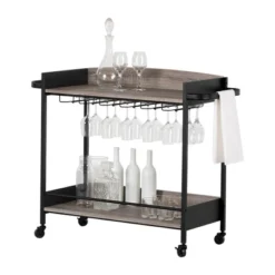 City Life Bar Cart With Wine Glass Rack - South Shore -Chic Furniture Store GUEST f568290b 198a 46a3 bf04 525d8a2c04e9
