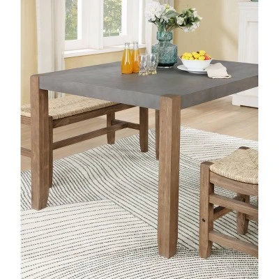 30" Davenport Faux Concrete And Wood Loft Dining Table Light Amber - Alaterre Furniture 2 30" Davenport Faux Concrete And Wood Loft Dining Table Light Amber - Alaterre Furniture - Image 2