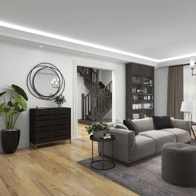 Contemporary Bold Facet Carved Wood Side Cabinet Brown - Olivia & May 13 Contemporary Bold Facet Carved Wood Side Cabinet Brown - Olivia & May - Image 13