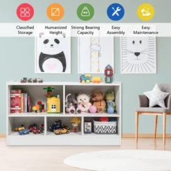Costway Kids 2-Shelf Bookcase 5-Cube Wood Toy Storage Cabinet Organizer -Chic Furniture Store GUEST f7ed14e8 0bcc 4936 8afc cbfda78b7dd8
