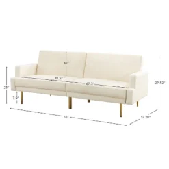 Lanna 76"Wide Vegan Leather Modern Style Convertible Futon Sofa Bed For Living Room Guest Bedroom | ARTFUL LIVING DESIGN -Chic Furniture Store GUEST f825eb1e 1572 433c 8583 0527f745eeaf