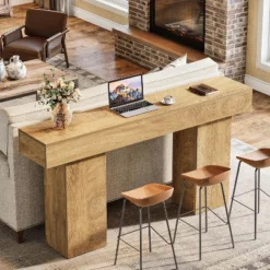 Tribesigns 63" Console Table, Farmhouse Wooden Sofa Table Behind Couch, Entrance, Hallway, Entryway -Chic Furniture Store GUEST f9ce0f63 c245 4727 9ed4 e65ecc75c1b0