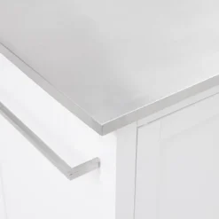 Soren Stainless Steel Top Kitchen Island/Cart Stainless Steel /White - Crosley -Chic Furniture Store GUEST fa43faa3 92b9 470b 9113 94b4738125d2