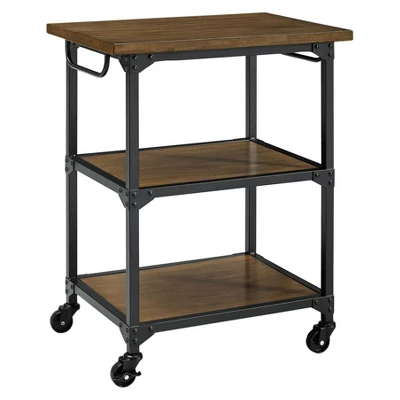 Kane Multifunction Cart Rustic Antique Oak/Black - Dorel Living 2 Kane Multifunction Cart Rustic Antique Oak/Black - Dorel Living - Image 2