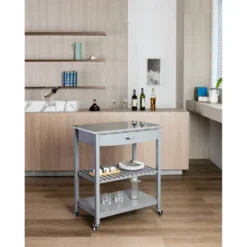 Holland Kitchen Cart With Stainless Steel Top - Boraam -Chic Furniture Store GUEST fc47d84b 49ed 4dec af8f 30c47d5827d6