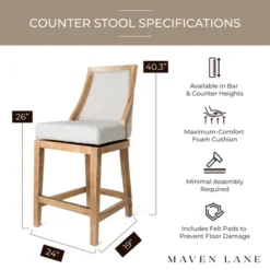 Maven Lane Vienna Swivel Kitchen Counter Stool -Chic Furniture Store GUEST fd1d1be9 fb52 4a5d 92de 809de07765b1