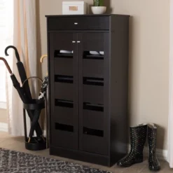 Acadia Modern And Contemporary Finished Shoe Cabinet Dark Brown - Baxton Studio 18 Acadia Modern And Contemporary Finished Shoe Cabinet Dark Brown - Baxton Studio -Chic Furniture Store GUEST fd9ff826 0524 41ce be91 4f75afb95f30